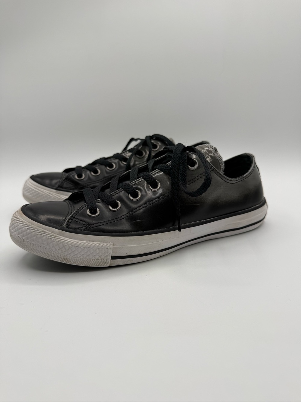 Converse Madison Chuck Taylor All Star Black/Gray Leather Low Top Sneakers SZ 8